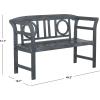 Safavieh PAT6743K Outdoor Collection Moorpark Grey 2 Seat Bench, Dark Slate Gray(Ash Grey)