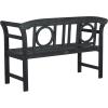 Safavieh PAT6743K Outdoor Collection Moorpark Grey 2 Seat Bench, Dark Slate Gray(Dark Slate Gray)
