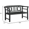 Safavieh PAT6743K Outdoor Collection Moorpark Grey 2 Seat Bench, Dark Slate Gray(Dark Slate Gray)