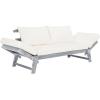 Safavieh PAT6745A Outdoor Collection Tandra Grey Modern Contemporary Daybed Day Bed(Ash Grey / Beige)