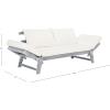 Safavieh PAT6745A Outdoor Collection Tandra Grey Modern Contemporary Daybed Day Bed(Ash Grey / Beige)
