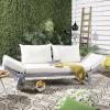 Safavieh PAT6745A Outdoor Collection Tandra Grey Modern Contemporary Daybed Day Bed(Ash Grey / Beige)
