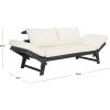 Safavieh PAT6745A Outdoor Collection Tandra Grey Modern Contemporary Daybed Day Bed(Dark Slate Gray / Beige)