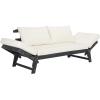 Safavieh PAT6745A Outdoor Collection Tandra Grey Modern Contemporary Daybed Day Bed(Dark Slate Gray / Beige)