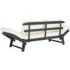 Safavieh PAT6745A Outdoor Collection Tandra Grey Modern Contemporary Daybed Day Bed(Dark Slate Gray / Beige)