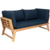 Safavieh PAT6745A Outdoor Collection Tandra Grey Modern Contemporary Daybed Day Bed(Natural / Navy)