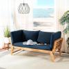 Safavieh PAT6745A Outdoor Collection Tandra Grey Modern Contemporary Daybed Day Bed(Natural / Navy)