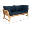 Safavieh PAT6745A Outdoor Collection Tandra Grey Modern Contemporary Daybed Day Bed(Natural / Navy)