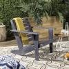 Safavieh PAT6746A Outdoor Collection Lanty Teak Adirondack Side Chair(Dark Slate Gray)