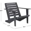 Safavieh PAT6746A Outdoor Collection Lanty Teak Adirondack Side Chair(Dark Slate Gray)
