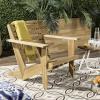 Safavieh PAT6746A Outdoor Collection Lanty Teak Adirondack Side Chair(Natural)