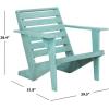 Safavieh PAT6746A Outdoor Collection Lanty Teak Adirondack Side Chair(Oriental Blue)