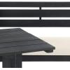 Safavieh PAT6754A Collection Wilton Teak and Navy Balcony Corner Lounge Outdoor Set(Dark Slate Gray / Beige)