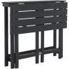 Safavieh PAT6754A Collection Wilton Teak and Navy Balcony Corner Lounge Outdoor Set(Dark Slate Gray / Beige)