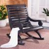Safavieh PAT7016A Outdoor Collection Sonora Ash Grey Rocking Chair(Black)