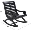 Safavieh PAT7016A Outdoor Collection Sonora Ash Grey Rocking Chair(Black)