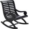 Safavieh PAT7016A Outdoor Collection Sonora Ash Grey Rocking Chair(Black)