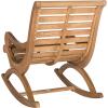 Safavieh PAT7016A Outdoor Collection Sonora Ash Grey Rocking Chair(Teak)
