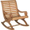 Safavieh PAT7016A Outdoor Collection Sonora Ash Grey Rocking Chair(Teak)