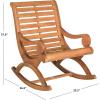 Safavieh PAT7016A Outdoor Collection Sonora Ash Grey Rocking Chair(Teak)