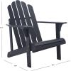 Safavieh PAT7027A Outdoor Collection Topher Teak Adirondack Chair(Black)
