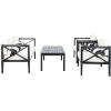 Safavieh PAT7031A Collection Nunzio Teak and White and Navy 4 Pc Accent Pillows Outdoor Set(Black / Beige + Bolster P)