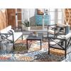 Safavieh PAT7031A Collection Nunzio Teak and White and Navy 4 Pc Accent Pillows Outdoor Set(Black / Beige + Bolster P)