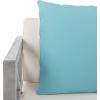 Safavieh PAT7031A Collection Nunzio Teak and White and Navy 4 Pc Accent Pillows Outdoor Set(Grey / Beige + Solid Pillow)