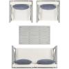 Safavieh PAT7031A Collection Nunzio Teak and White and Navy 4 Pc Accent Pillows Outdoor Set(Grey / Beige + Thin Stripe P)