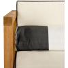 Safavieh PAT7031A Collection Nunzio Teak and White and Navy 4 Pc Accent Pillows Outdoor Set(Natural / Beige + Bolster P)