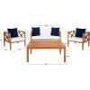 Safavieh PAT7031A Collection Nunzio Teak and White and Navy 4 Pc Accent Pillows Outdoor Set(Natural / Beige + Solid Pillow)
