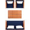 Safavieh PAT7031A Collection Nunzio Teak and White and Navy 4 Pc Accent Pillows Outdoor Set(Natural / Navy + Solid Pillow)