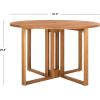 Safavieh PAT7036A Outdoor Collection Wales Round 47.24″ Dining Table, Teak
