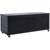 Safavieh PAT7038A Outdoor Collection Elina Teak 47.2″ Cushion Deck Box(Black)
