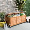 Safavieh PAT7038A Outdoor Collection Elina Teak 47.2″ Cushion Deck Box(Natural)