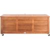 Safavieh PAT7038A Outdoor Collection Elina Teak 47.2″ Cushion Deck Box(Natural)