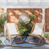 Safavieh PAT7040A SET2 Outdoor Collection Loren Teak(Natural / Beige)