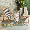 Safavieh PAT7040A SET2 Outdoor Collection Loren Teak(Natural / Black Stripe)
