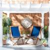Safavieh PAT7040A SET2 Outdoor Collection Loren Teak(Natural / Navy)