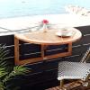 Safavieh PAT7045A Outdoor Collection Owens Natural teak wood Balcony Hanging Half Table(Natural)