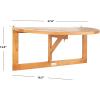 Safavieh PAT7045A Outdoor Collection Owens Natural teak wood Balcony Hanging Half Table(Natural)