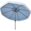 Safavieh PAT8008A Collection Milan Fringe Navy and White 9Ft Crank Outdoor Push Button Tilt Umbrella(Baby Blue/White)