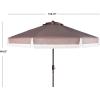 Safavieh PAT8008A Collection Milan Fringe Navy and White 9Ft Crank Outdoor Push Button Tilt Umbrella(Grey/White)