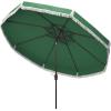 Safavieh PAT8008A Collection Milan Fringe Navy and White 9Ft Crank Outdoor Push Button Tilt Umbrella(Hunter Green)