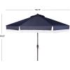 Safavieh PAT8008A Collection Milan Fringe Navy and White 9Ft Crank Outdoor Push Button Tilt Umbrella(Navy/White)