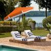 Safavieh PAT8008A Collection Milan Fringe Navy and White 9Ft Crank Outdoor Push Button Tilt Umbrella(Orange)