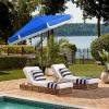 Safavieh PAT8008A Collection Milan Fringe Navy and White 9Ft Crank Outdoor Push Button Tilt Umbrella(Pacific)