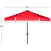 Safavieh PAT8008A Collection Milan Fringe Navy and White 9Ft Crank Outdoor Push Button Tilt Umbrella(Red/White)