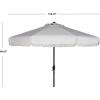 Safavieh PAT8008A Collection Milan Fringe Navy and White 9Ft Crank Outdoor Push Button Tilt Umbrella(White/White)