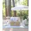 Safavieh PAT8008A Collection Milan Fringe Navy and White 9Ft Crank Outdoor Push Button Tilt Umbrella(White/White)